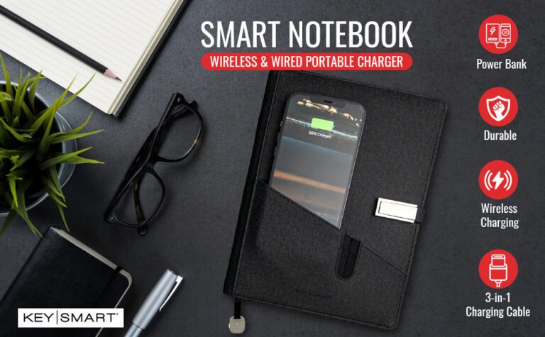 KeySmart ChargeBook Wireless Charging Notebook